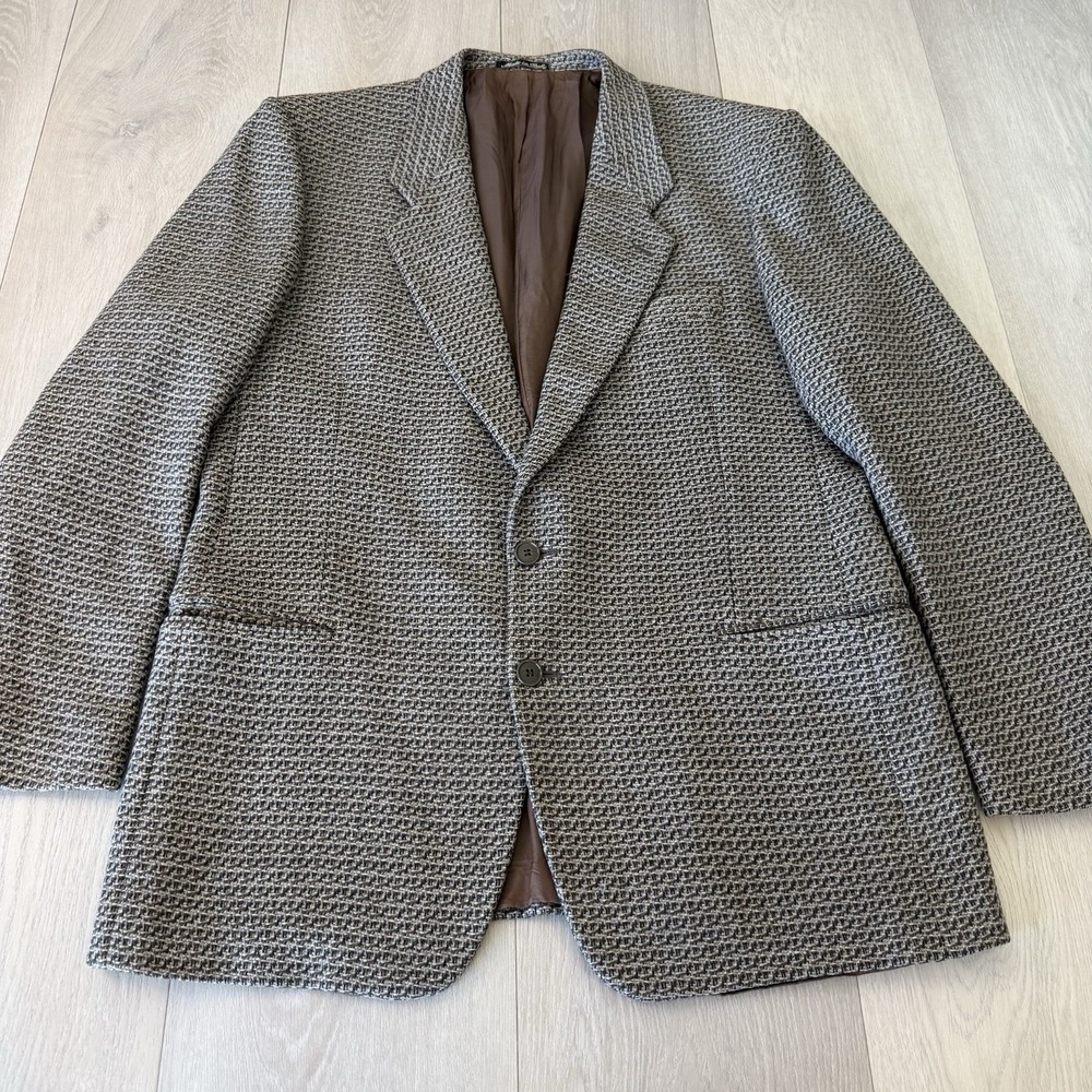 MANI by Giorgio Armani Vintage Textured Tweed Jacket in Multicolor Men's 44R